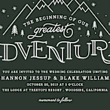 "Adventurous" - Wedding Invitations in Forest by Sarah Brown - Close-Up