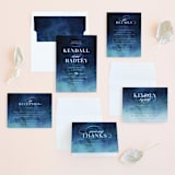 "Indigo Sea" - Wedding Invitations in Ocean by Kelly Schmidt - Invitation Suite