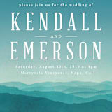 "Misty Mountain Range" - Wedding Invitations in Sky by Kelly Schmidt - Close-Up