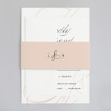"Twirl Monogram B" - Wedding Invitations in Blush by Ariel Rutland - Assembled