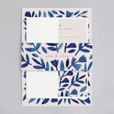 "Wildflower Floral" - Wedding Invitations in Navy by Katharine Watson - Assembled