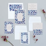 "Wildflower Floral" - Wedding Invitations in Navy by Katharine Watson - Invitation Suite