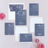 "Ornate" - Wedding Invitations in Indigo by Nazia Hyder - Invitation Suite