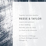 "Modern Brush" - Wedding Invitations in Steel Blue by Lisa Guerrero - Close-Up