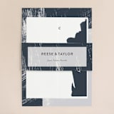 "Modern Brush" - Wedding Invitations in Steel Blue by Lisa Guerrero - Assembled