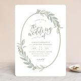 "Modern Wreath" - Wedding Invitations in Sage by Hooray Creative - Front