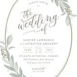"Modern Wreath" - Wedding Invitations in Sage by Hooray Creative - Close-Up