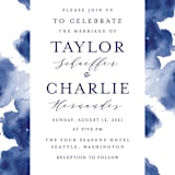 "Cornflower Wedding" - Wedding Invitations in Periwinkle by Chris Griffith - Close-Up