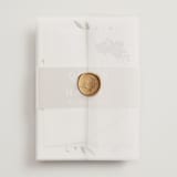 "Succulent Surround" - Wedding Invitations in Cloud by Susan Moyal - Assembled with Vellum Wrap and Wax Seal