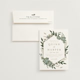 "Succulent Surround" - Wedding Invitations in Cloud by Susan Moyal - Invitation with Envelope