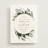 "Natures Greens" - Wedding Invitations in Ivory by Susan Moyal - Front