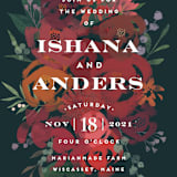 "Midnight Garden" - Wedding Invitations in Deep Sea by Jennifer Wick - Close-Up