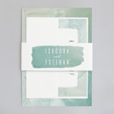 "Painted Sea" - Wedding Invitations in Seafoam by Hooray Creative - Assembled