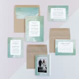 "Painted Sea" - Wedding Invitations in Seafoam by Hooray Creative - Invitation Suite