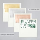 "Destination" - Wedding Invitations in Palm by Pink House Press - Envelope Liner Options
