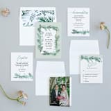 "Destination" - Wedding Invitations in Palm by Pink House Press - Invitation Suite