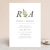 "Watercolor Leaf" - Wedding Invitations in Porcelain by Hanna M - Front