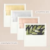 "Watercolor Leaf" - Wedding Invitations in Porcelain by Hanna M - Envelope Liner Options