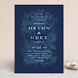 "Floral screenprint" - Wedding Invitations in Navy by Jennifer Wick - Front