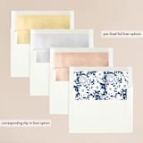 "Floral screenprint" - Wedding Invitations in Navy by Jennifer Wick - Envelope Liner Options