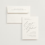 "Scripted Names" - Wedding Invitations in Pearl by Hooray Creative - Invitation with Envelope