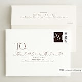 "Side Column" - Wedding Invitations in Leather by Alethea and Ruth - FREE Recipient Addressing