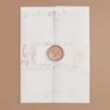 "Sonnet" - Wedding Invitations in Almond by Petra Kern - Assembled with Vellum Wrap and Wax Seal