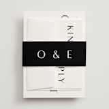 "Modern Classic Names" - Wedding Invitations in Onyx by Emily Betts - Assembled with Belly Band