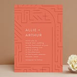 "Lines" - Wedding Invitations in Melon by JeAnna Casper - Front