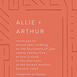 "Lines" - Wedding Invitations in Melon by JeAnna Casper - Close-Up