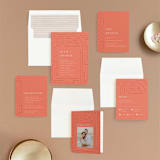 "Lines" - Wedding Invitations in Melon by JeAnna Casper - Invitation Suite