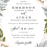 "Peony Floral Frame" - Wedding Invitations in Cornflower by Alethea and Ruth - Close-Up