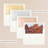 "Desert Rocks" - Wedding Invitations in Sunset by Owl and Toad - Envelope Liner Options