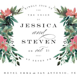 "Painted Laurel" - Wedding Invitations in Peach by Lori Wemple - Close-Up
