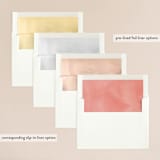 "Painted Laurel" - Wedding Invitations in Peach by Lori Wemple - Envelope Liner Options