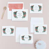 "Painted Laurel" - Wedding Invitations in Peach by Lori Wemple - Invitation Suite