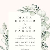 "Gentle Greens" - Wedding Invitations in Fern by Petra Kern - Close-Up