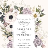 "Spring Botanicals" - Wedding Invitations in Lilac by Susan Moyal - Close-Up