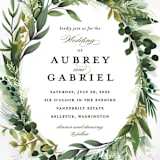 "Mixed Greenery" - Wedding Invitations in Emerald by Susan Moyal - Close-Up