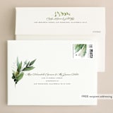 "Mixed Greenery" - Wedding Invitations in Emerald by Susan Moyal - FREE Recipient Addressing