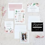 "Soft Florals" - Wedding Invitations in Coral Wash by Leah Bisch - Invitation Suite