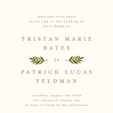 "Watercolor Laurels" - Wedding Invitations in Leaf by Katharine Watson - Close-Up