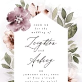"Fancifully" - Wedding Invitations in Dust Mauve by Everett Paper Goods - Close-Up