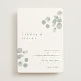 "Silver Dollar Eucalyptus" - Wedding Invitations in Silver Dollar by Shannon Chen of Four Wet Feet Studio - Front
