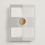 "Forest Crest" - Wedding Invitations in Obsidian by Alethea and Ruth - Vellum Wrap with Wax Seal
