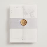 "Garden Stroll" - Wedding Invitations in Lilac by Creo Study - Assembled with Vellum Wrap and Wax Seal