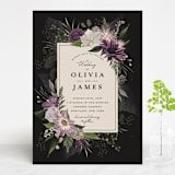 "Midnight Botanicals" - Wedding Invitations in Plum by Susan Moyal - Front