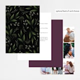 "Midnight Botanicals" - Wedding Invitations in Plum by Susan Moyal - Back of Card