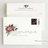 "Midnight Botanicals" - Wedding Invitations in Cranberry by Susan Moyal - FREE Recipient Addressing