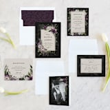 "Midnight Botanicals" - Wedding Invitations in Plum by Susan Moyal - Invitation Suite